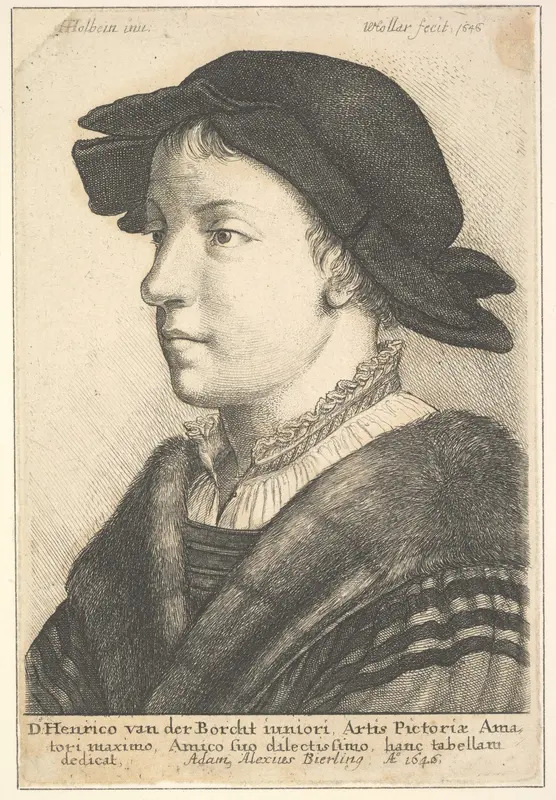 Young man wearing a hat in profile to left Wall Art by Wenceslaus Hollar - High-Resolution Digital Print