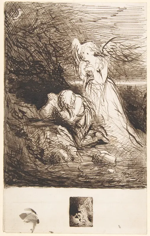 Young Pilgrim with Guardian Angel Wall Art by Sir George Hayter - High-Resolution Digital Print