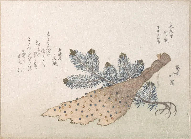 Young Pine Tree and Jeweled Broom