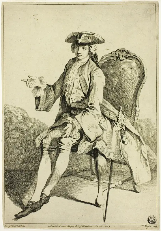 Young Seigneur Seated Wall Art by Hubert François Gravelot - High-Resolution Digital Print