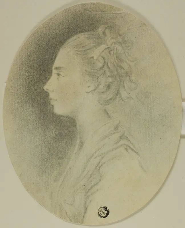 Young Woman in Profile with Ribbon in Her Hair Wall Art by Unknown artist - High-Resolution Digital Print