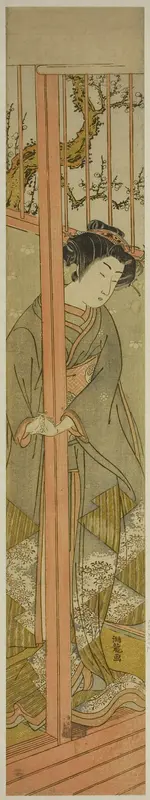 Young Woman Looking out from a Parlor