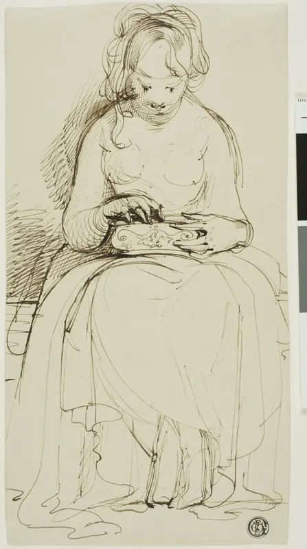 Young Woman with a Box Wall Art by Maria Louisa Catherine Cecilia Cosway - High-Resolution Digital Print
