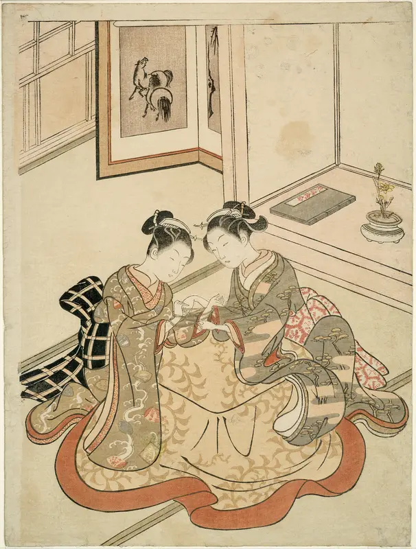 Young Women Playing Cat's Cradle
