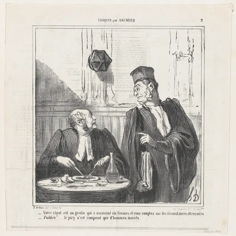 Your client is a scoundrel, from 'Sketches,' published in Le Charivari, June 6, 1866 Wall Art by Honoré Daumier - High-Resolution Digital Print