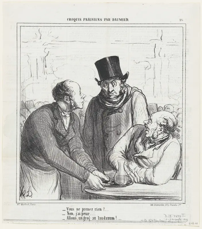 You're not having anything?, from 'Parisian sketches,' published in Le Charivari, November 2-3, 1865 Wall Art by Honoré Daumier - High-Resolution Digital Print