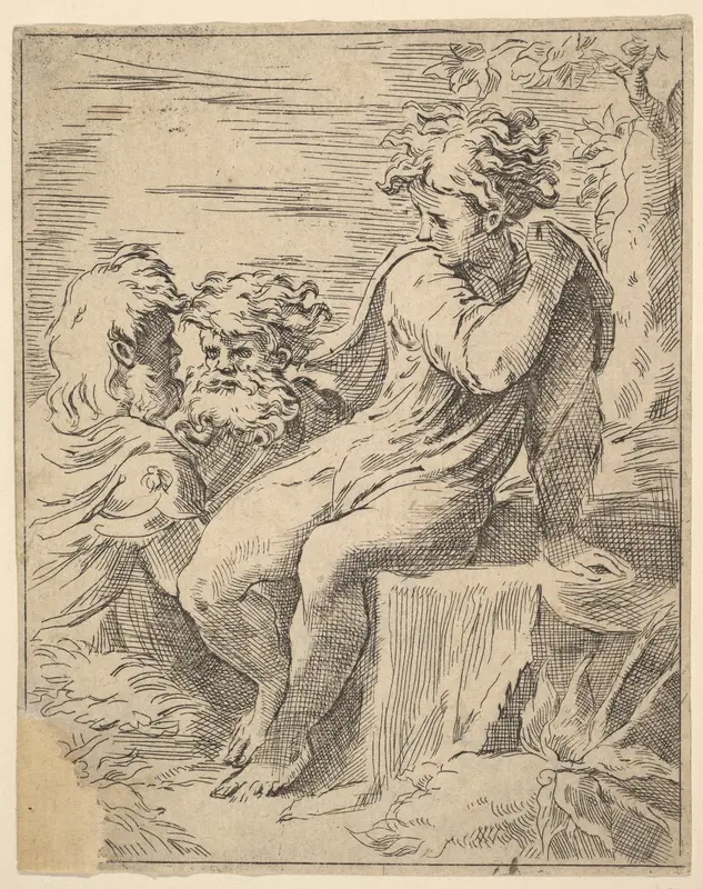 Youth with two Old Men Wall Art by Anonymous, Italian, 17th century - High-Resolution Digital Print