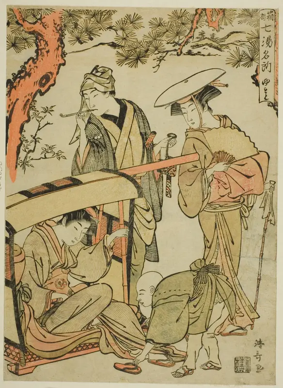 Yumoto, from the series "Seven Famous Hot Springs of Hakone (Hakone shichito meisho)"