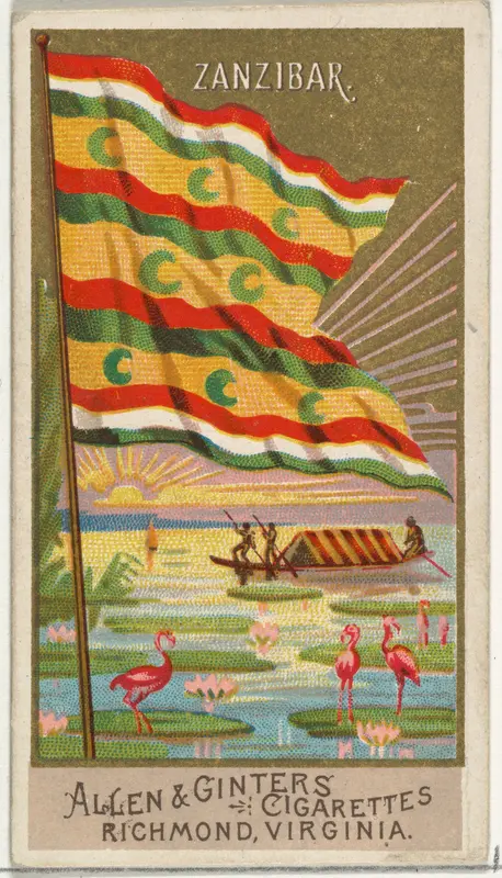 Zanzibar, from Flags of All Nations, Series 2 (N10) for Allen & Ginter Cigarettes Brands Wall Art by Allen & Ginter - High-Resolution Digital Print