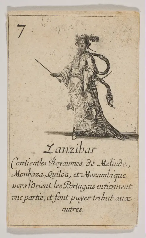 Zanzibar, from "Jeu de la Géographie" Wall Art by Stefano della Bella - High-Resolution Digital Print