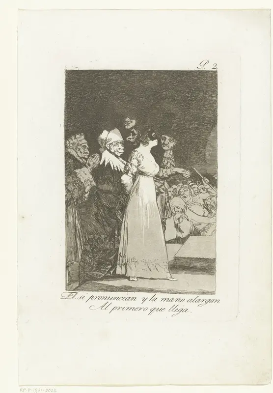 Ze zeggen ja en geven hun hand aan de eerste de beste Wall Art by Francisco de Goya - High-Resolution Digital Print
