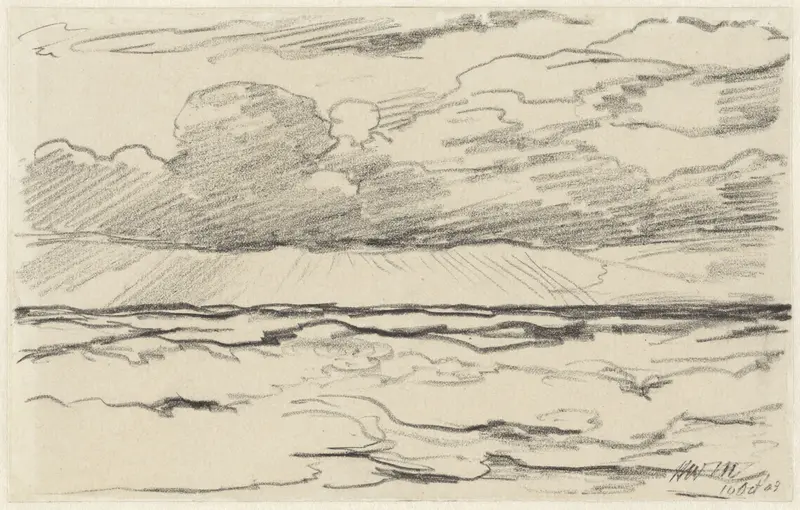 Zee met wolkenlucht Wall Art by Hendrik Willem Mesdag - High-Resolution Digital Print