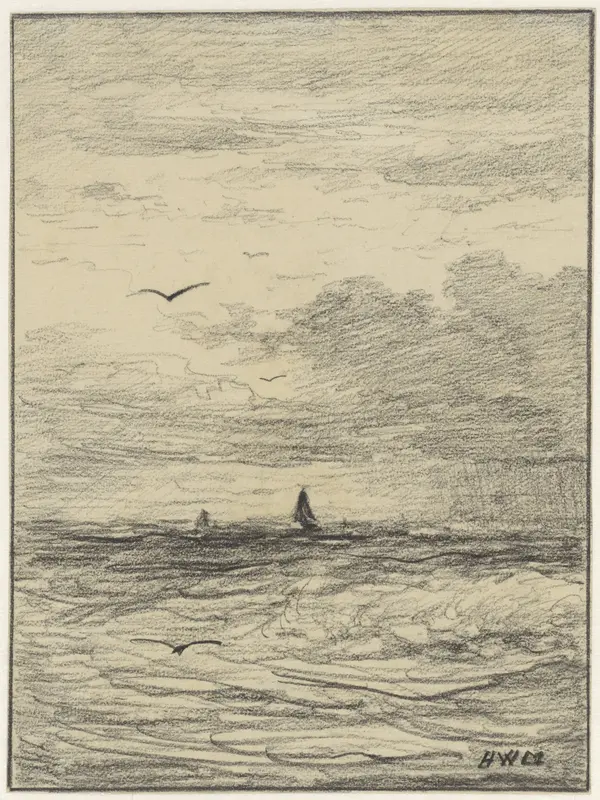 Zeegezicht bij bewogen lucht Wall Art by Hendrik Willem Mesdag - High-Resolution Digital Print