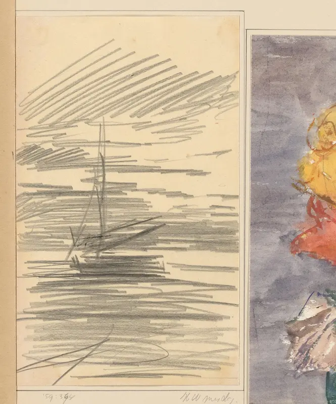 Zeegezicht met boot Wall Art by Hendrik Willem Mesdag - High-Resolution Digital Print