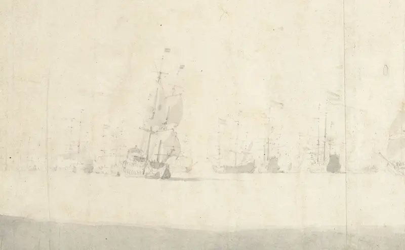 Zeegezicht met de Nederlandse vloot Wall Art by Unknown - High-Resolution Digital Print