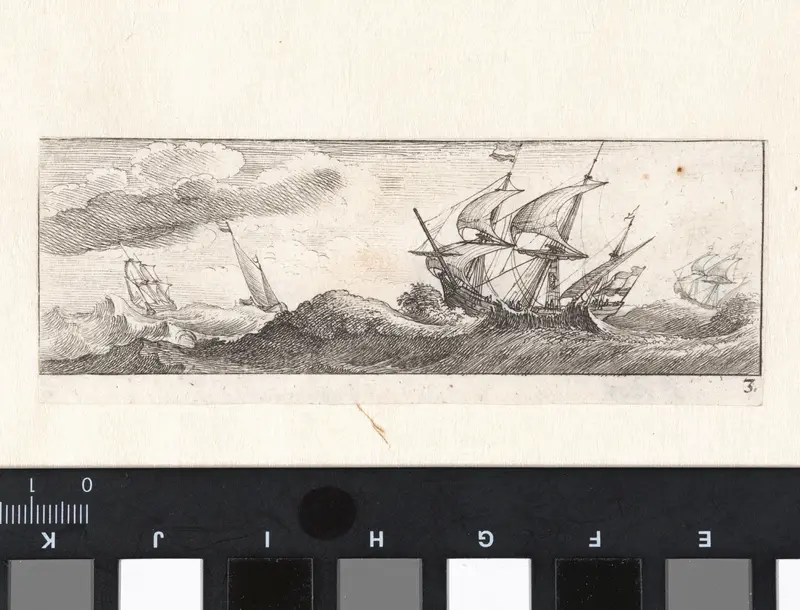 Zeegezicht met schepen tijdens een storm Wall Art by Wenceslaus Hollar - High-Resolution Digital Print