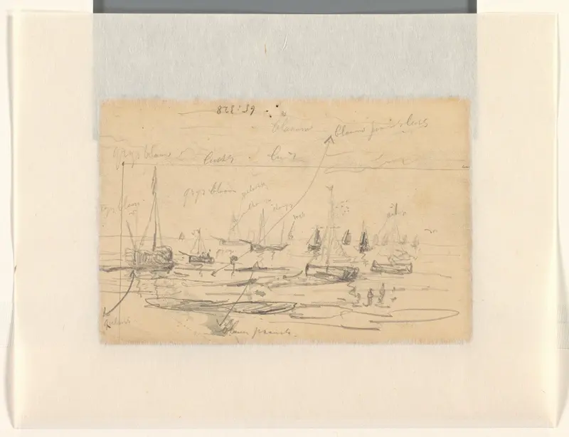 Zeegezicht met vissersboten Wall Art by Johannes Huygens - High-Resolution Digital Print