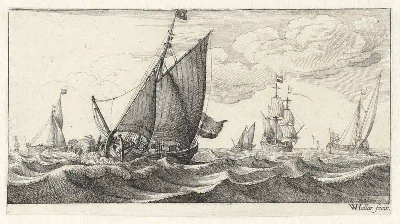 Zeegezicht met zeilschepen Wall Art by Unknown - High-Resolution Digital Print