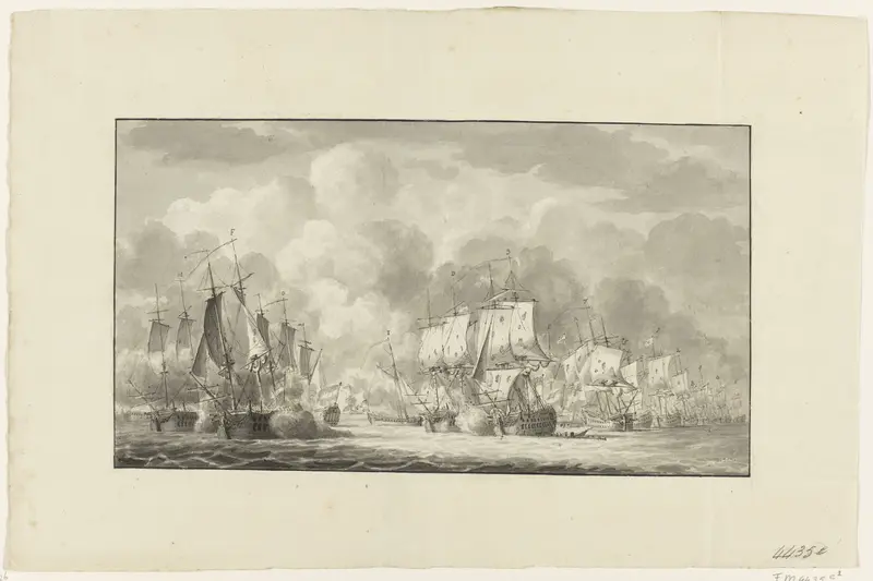 Zeeslag bij Doggersbank, 1781 Wall Art by anonymous - High-Resolution Digital Print