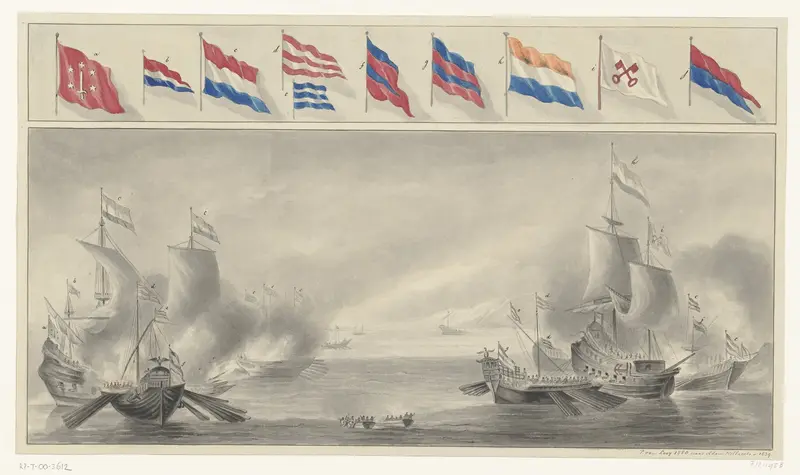 Zeeslag tussen Hollandse schepen en Spaanse galeien, 1602 of 1603 Wall Art by Unknown - High-Resolution Digital Print