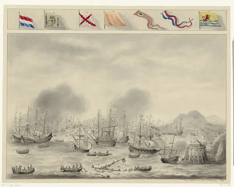 Zeeslag voor Gibraltar, 25 april 1607 Wall Art by Unknown - High-Resolution Digital Print