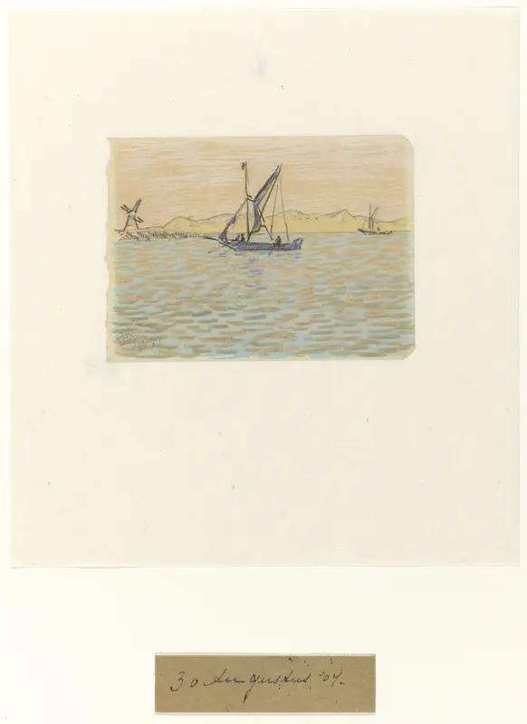 Zeilboten voor de kust van Domburg Wall Art by Jan Toorop - High-Resolution Digital Print