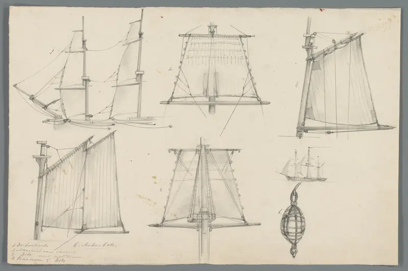 Zeilen en tuigage Wall Art by Willem Anthonie van Deventer - High-Resolution Digital Print