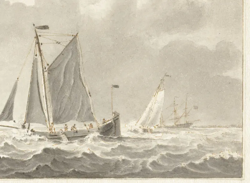 Zeilend vissersschip op zee Wall Art by Cornelis Thim - High-Resolution Digital Print
