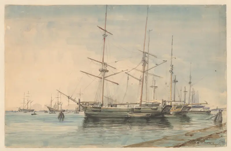 Zeilschepen in een haven Wall Art by Unknown - High-Resolution Digital Print