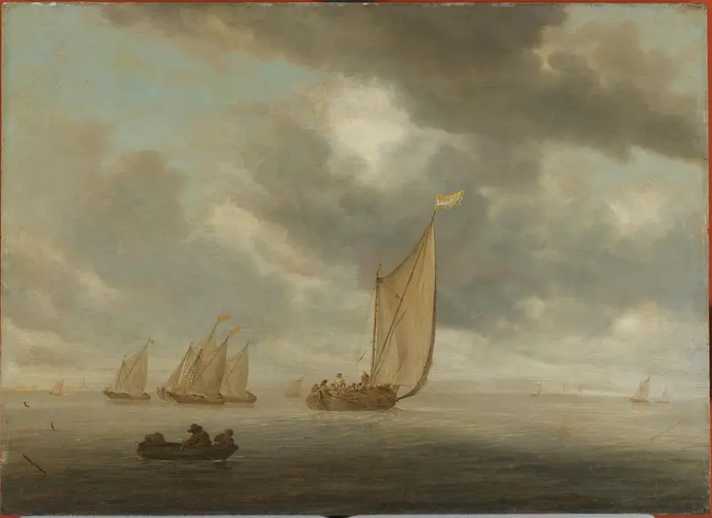Zeilschepen op breed binnenwater Wall Art by Unknown - High-Resolution Digital Print