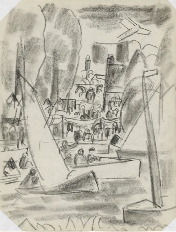 Zeilschepen op het water Wall Art by Leo Gestel - High-Resolution Digital Print