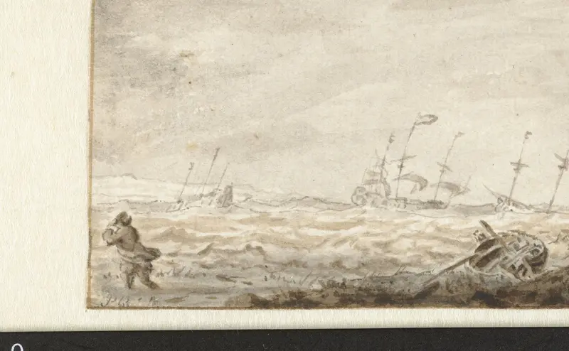 Zeilschepen op ruwe zee Wall Art by Pieter Coopse - High-Resolution Digital Print