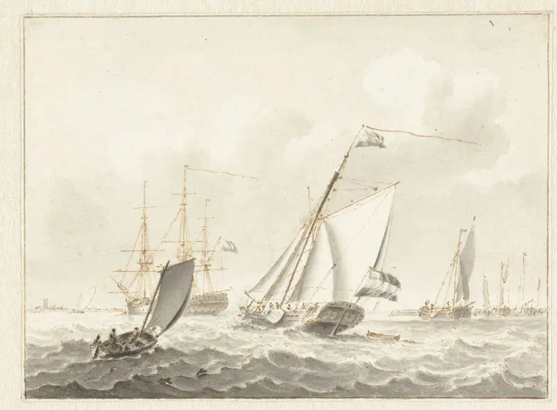 Zeilschepen op zee Wall Art by Cornelis Thim - High-Resolution Digital Print