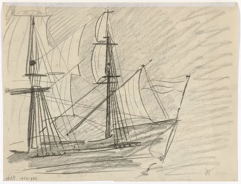 Zeilschip Wall Art by Gerrit Willem Dijsselhof - High-Resolution Digital Print