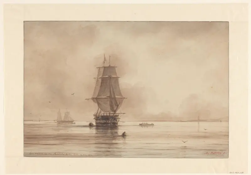 Zeilschip op de Middellandse Zee bij avond Wall Art by Unknown - High-Resolution Digital Print