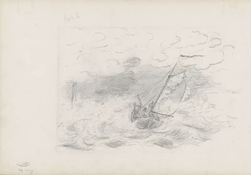 Zeilschip op een onstuimige zee Wall Art by George Hendrik Breitner - High-Resolution Digital Print