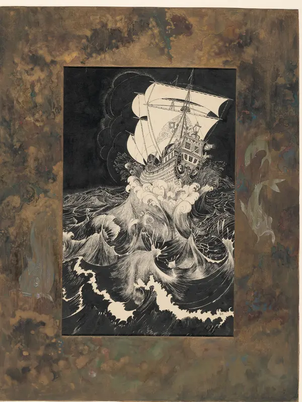 Zeilschip op een woeste zee Wall Art by Unknown - High-Resolution Digital Print