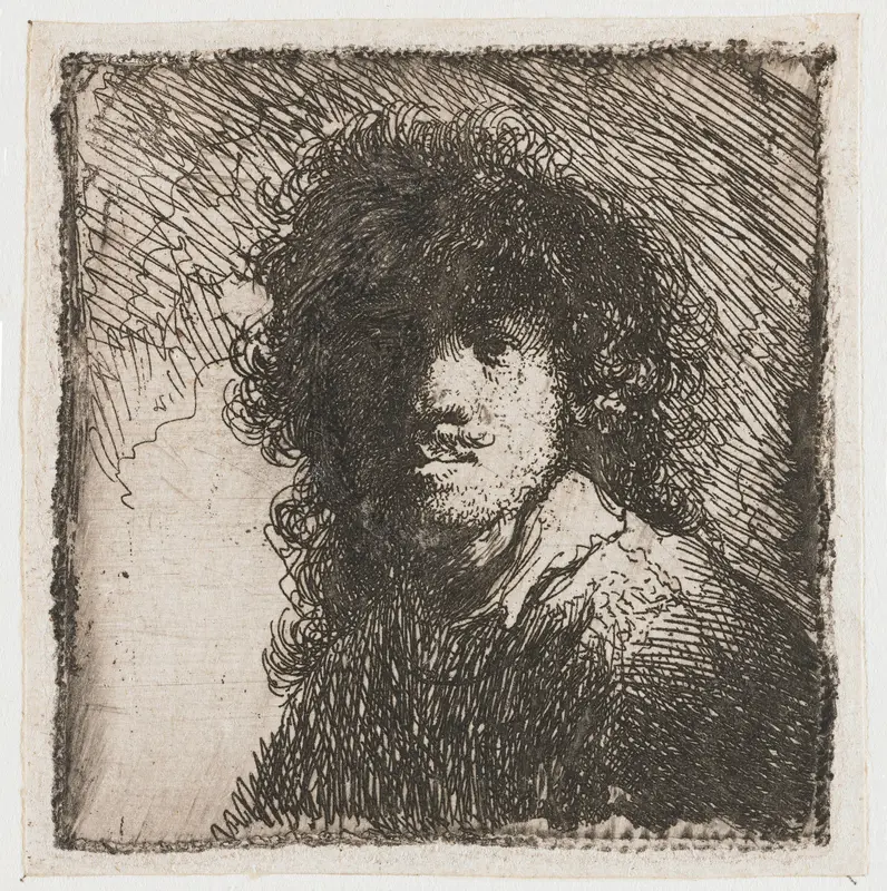 Zelfportret blootshoofds Wall Art by Rembrandt van Rijn - High-Resolution Digital Print