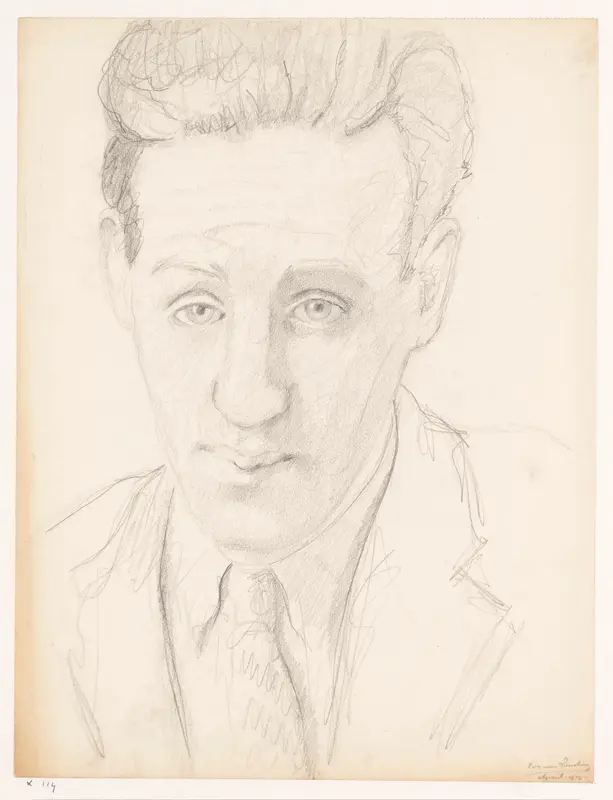 Zelfportret en face, april 1942 Wall Art by Cor van Teeseling - High-Resolution Digital Print