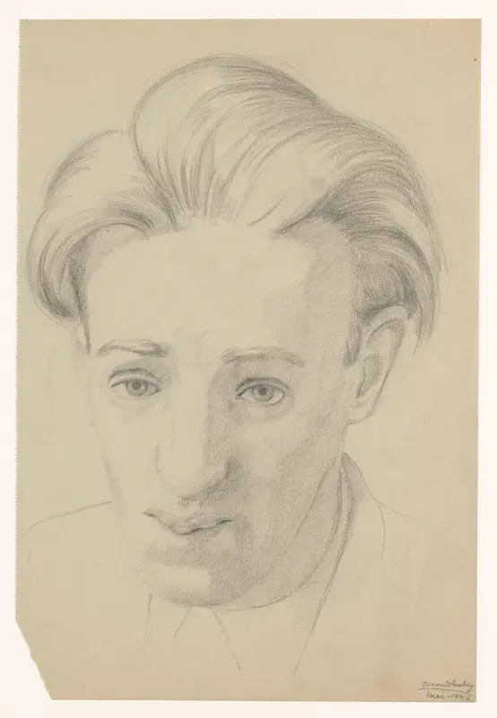 Zelfportret en face, mei 1942 Wall Art by Cor van Teeseling - High-Resolution Digital Print
