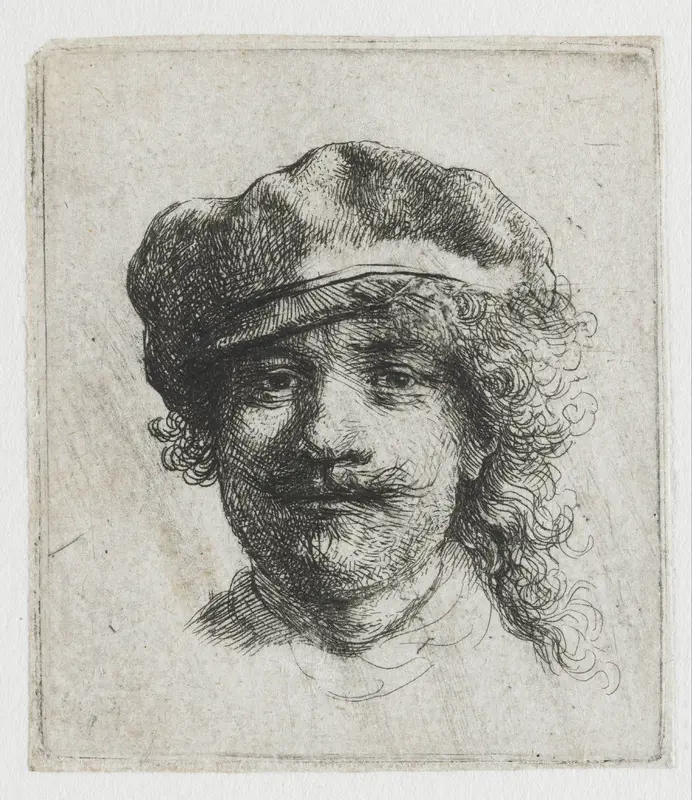 Zelfportret met baret Wall Art by Rembrandt van Rijn - High-Resolution Digital Print