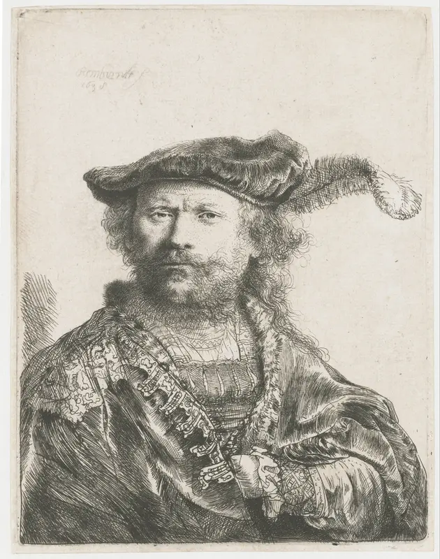 Zelfportret met gepluimde fluwelen baret Wall Art by Unknown - High-Resolution Digital Print