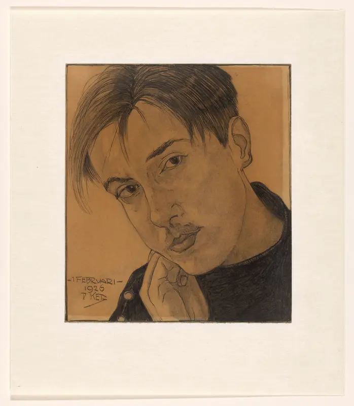 Zelfportret (met hand) Wall Art by Unknown - High-Resolution Digital Print
