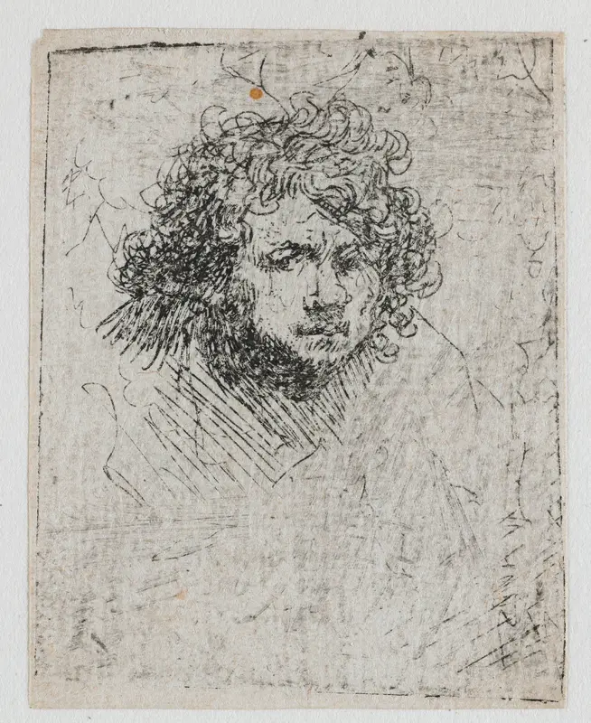 Zelfportret, naar voren leunend Wall Art by Rembrandt van Rijn - High-Resolution Digital Print