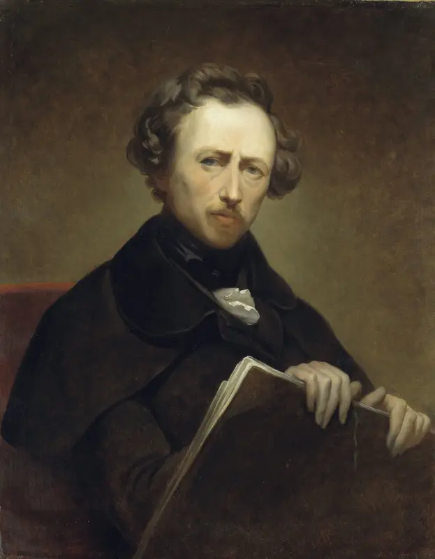 Zelfportret op 43-jarige leeftijd Wall Art by Ary Scheffer - High-Resolution Digital Print