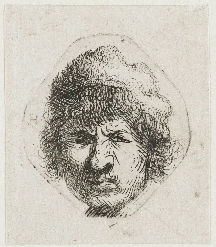 Zelfportret, stuurs kijkend Wall Art by Unknown - High-Resolution Digital Print