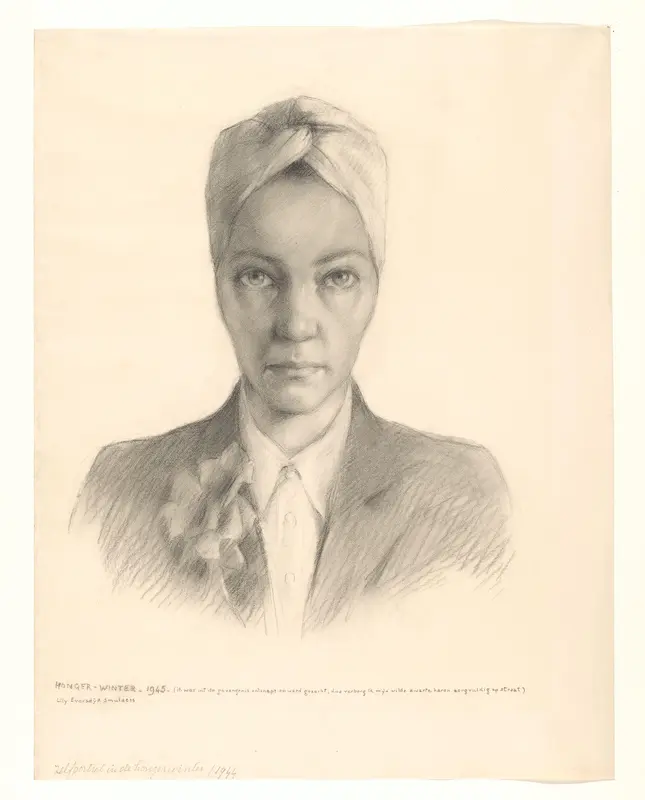 Zelfportret uit de Hongerwinter Wall Art by Unknown - High-Resolution Digital Print