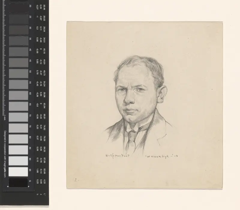 Zelfportret van de kunstenaar Wall Art by Willem Frederik Noordijk - High-Resolution Digital Print