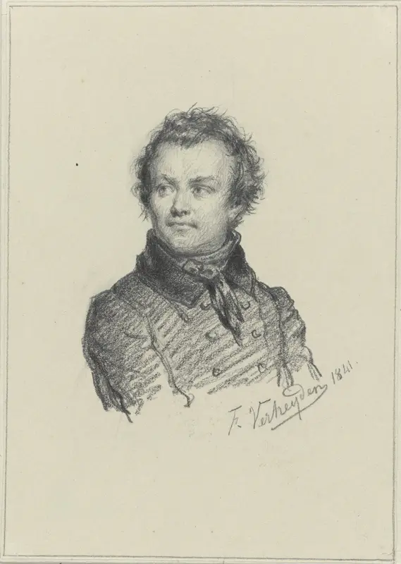 Zelfportret van de schilder François Verheyden Wall Art by François Verheyden - High-Resolution Digital Print