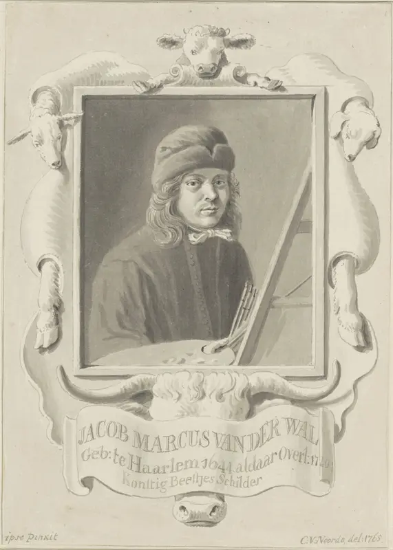 Zelfportret van de schilder Jacob Marcus van der Wal Wall Art by Cornelis van Noorde - High-Resolution Digital Print